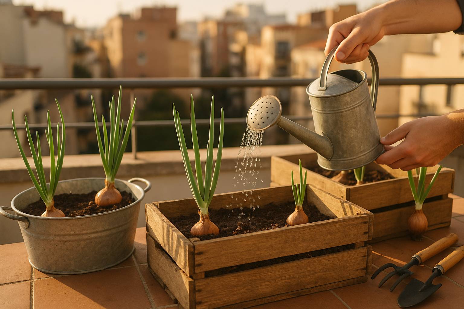 Cómo cultivar cebollas en recipientes reciclados